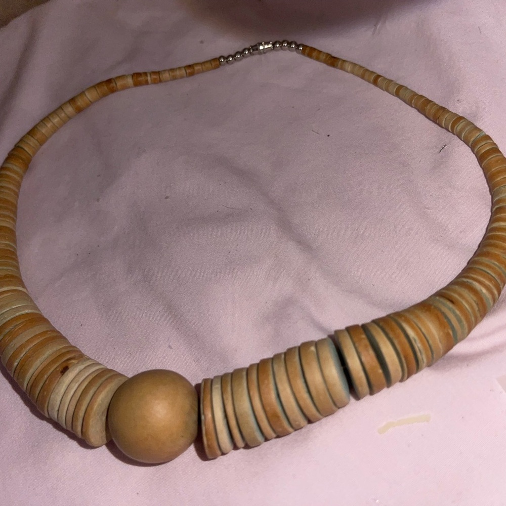 Vintage wood beads Earthy Toned Necklace